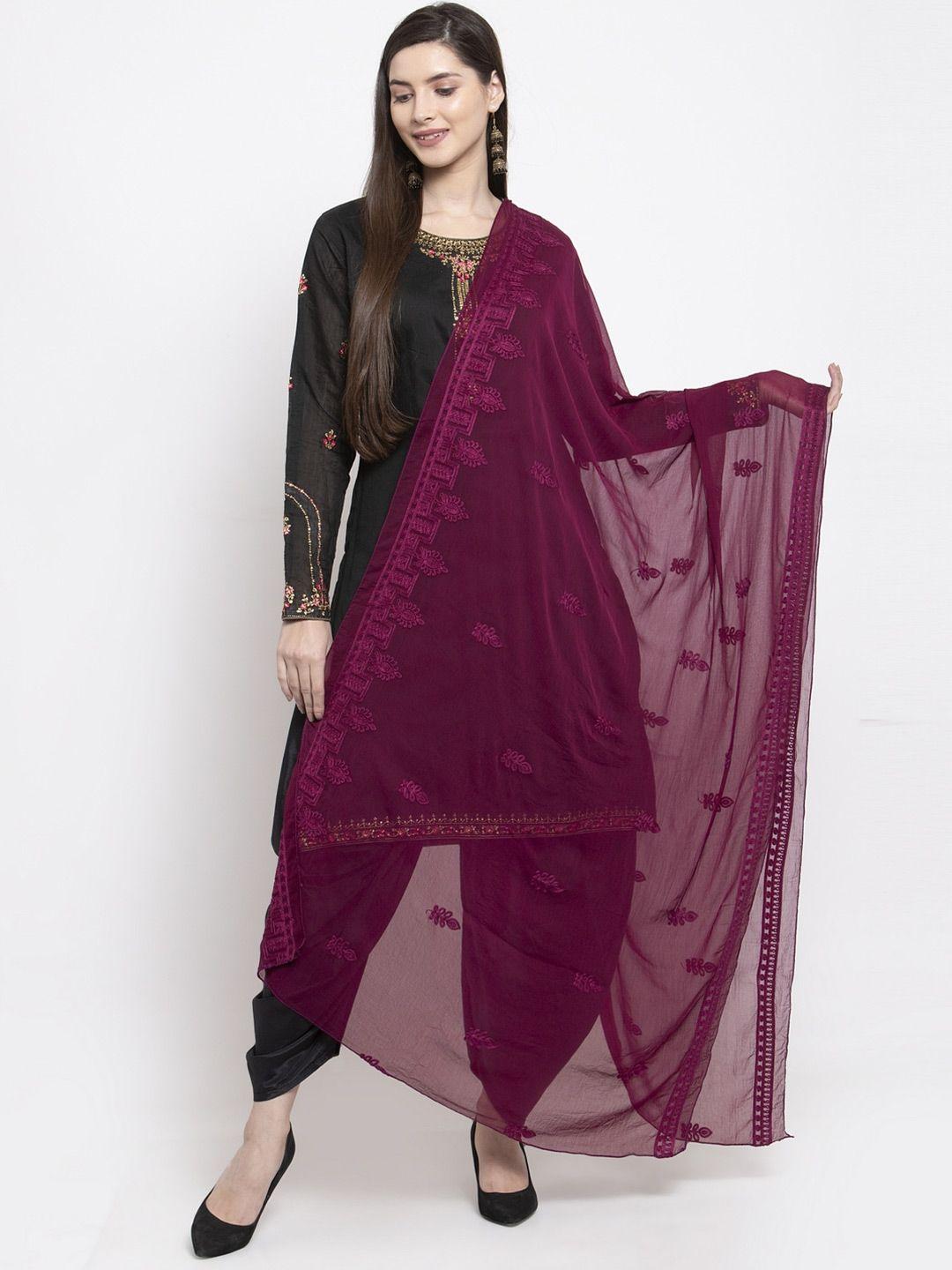 mf ethnic motifs embroidered chiffon dupatta