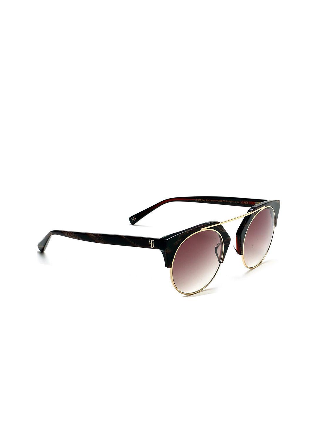 tommy hilfiger women round sunglasses with uv protected lens