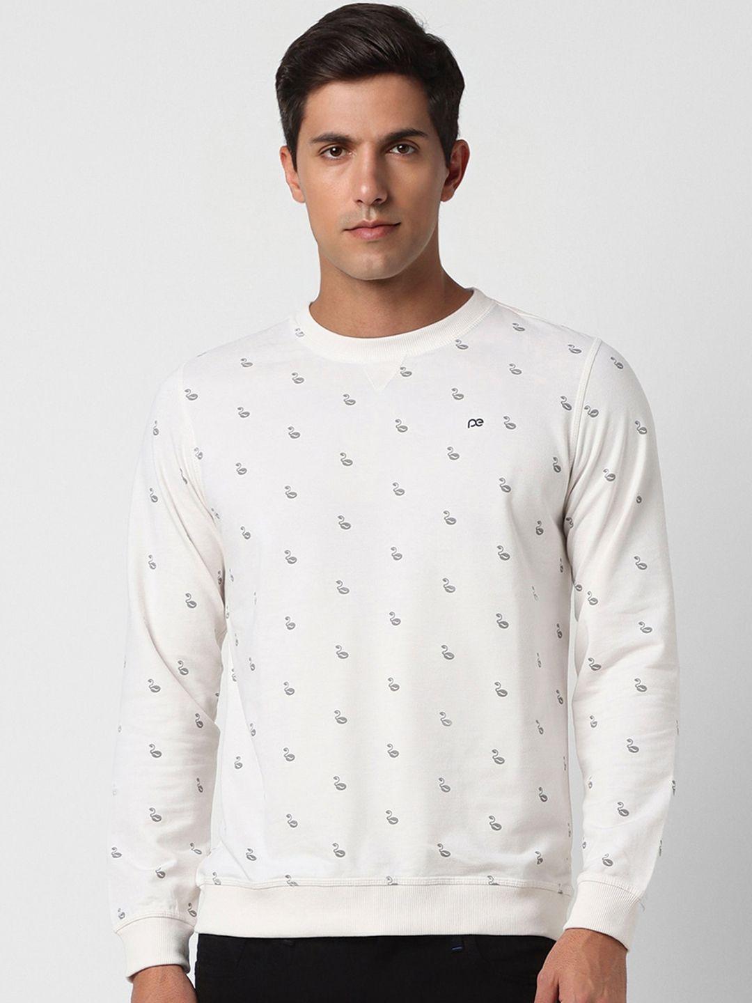 peter england conversational printed pure cotton sweatshirt