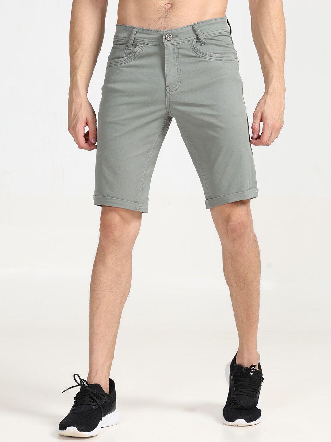 jean cafe men green slim fit shorts