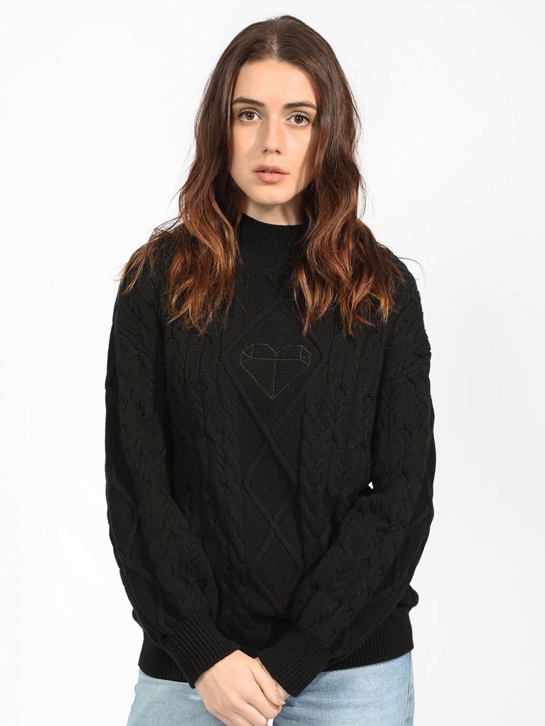 rareism cable knit self design pullover