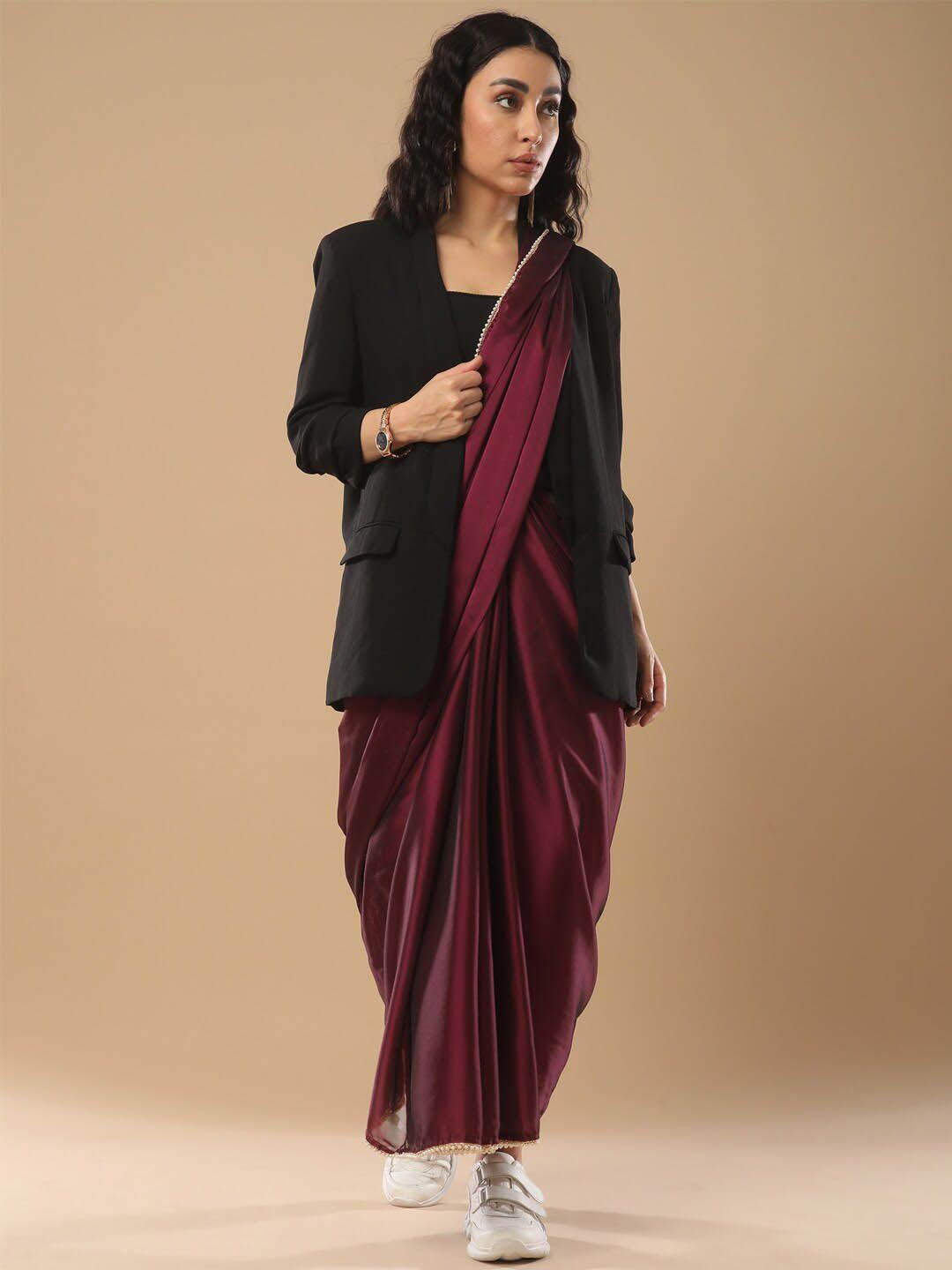 mitera purple pure georgette saree