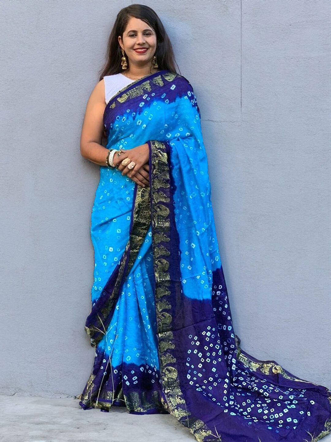 sareewave bandhani zari art silk bandhani saree