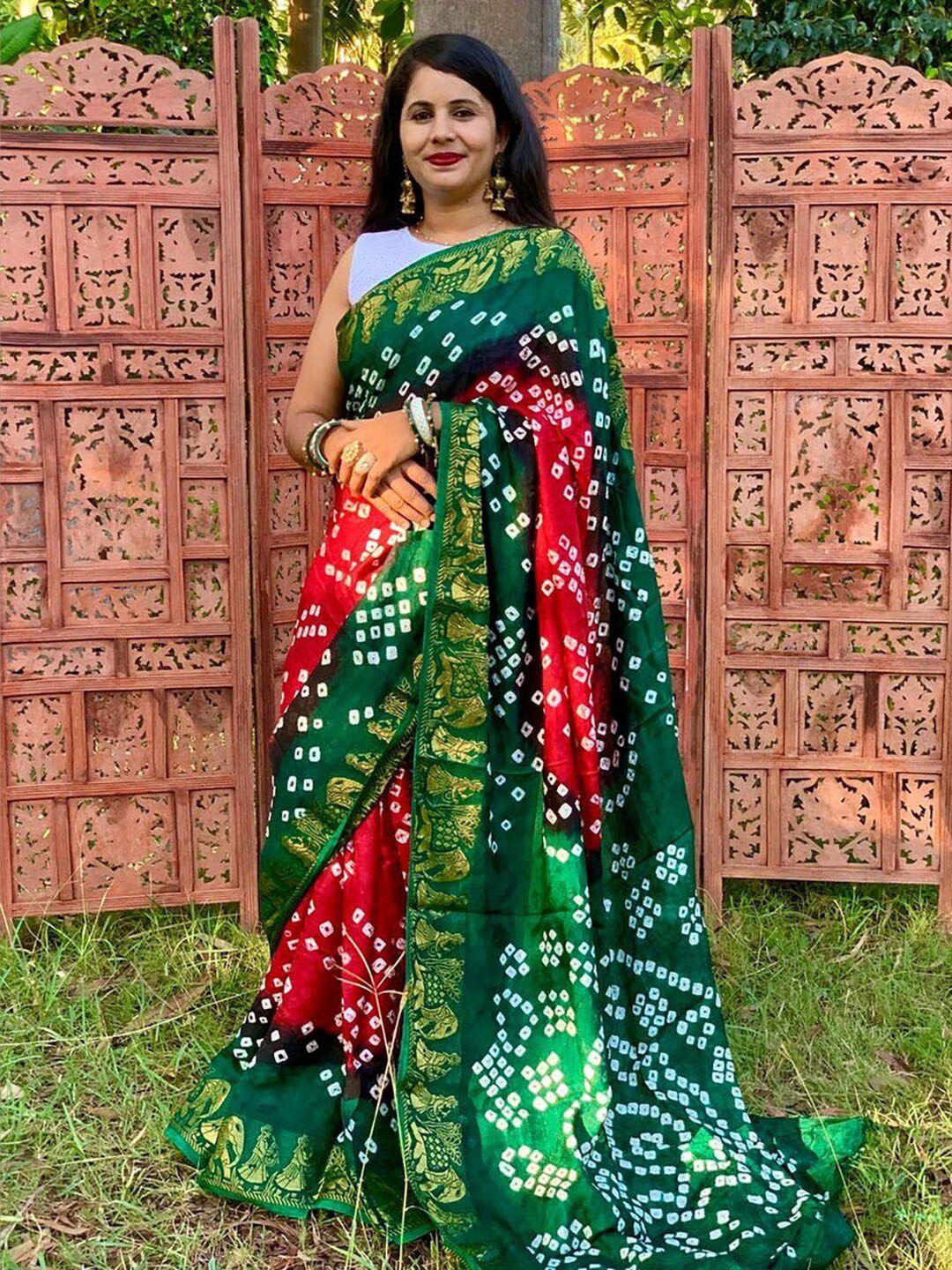 sareewave art silk bandhani saree