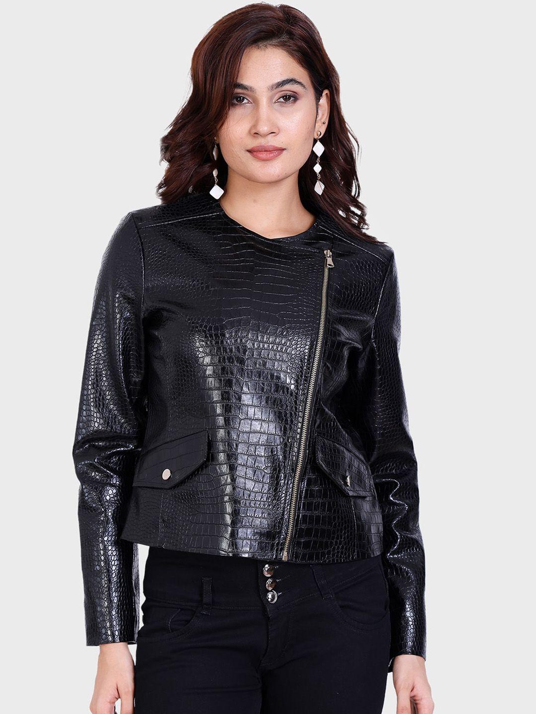 justanned leather  biker jacket