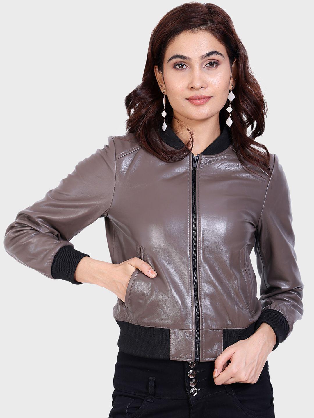 justanned leather bomber jacket