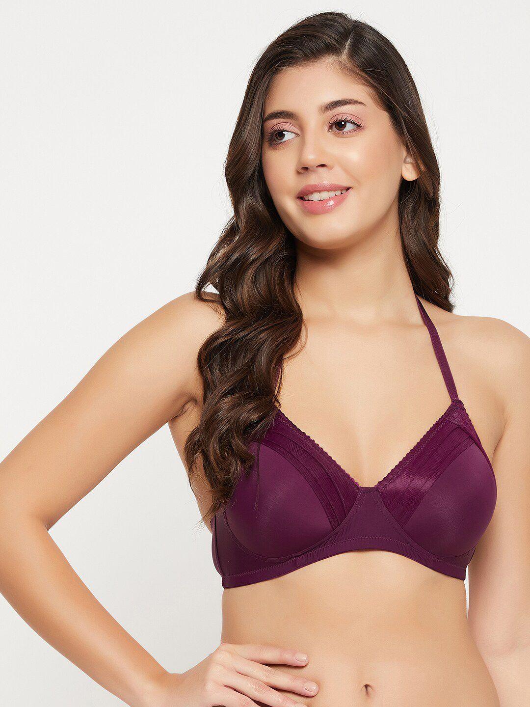 clovia purple full coverage all day comfort lightly padded super support everyday bra