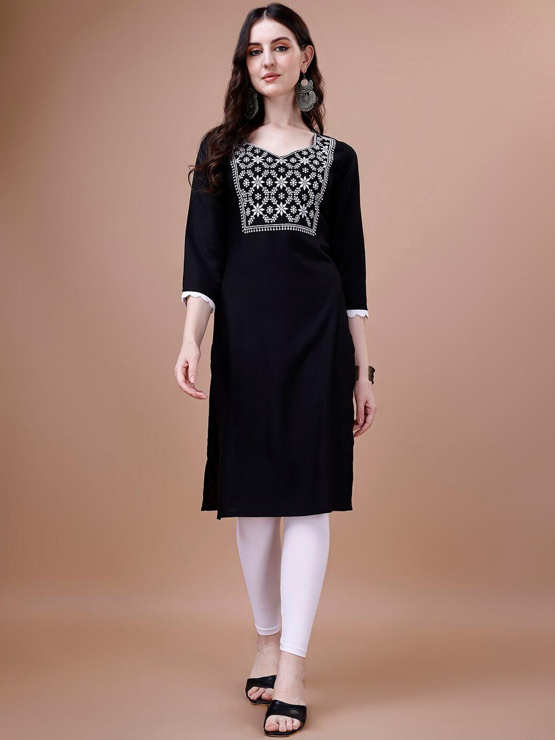 pmd fashion women black yoke design gotta patti kurta