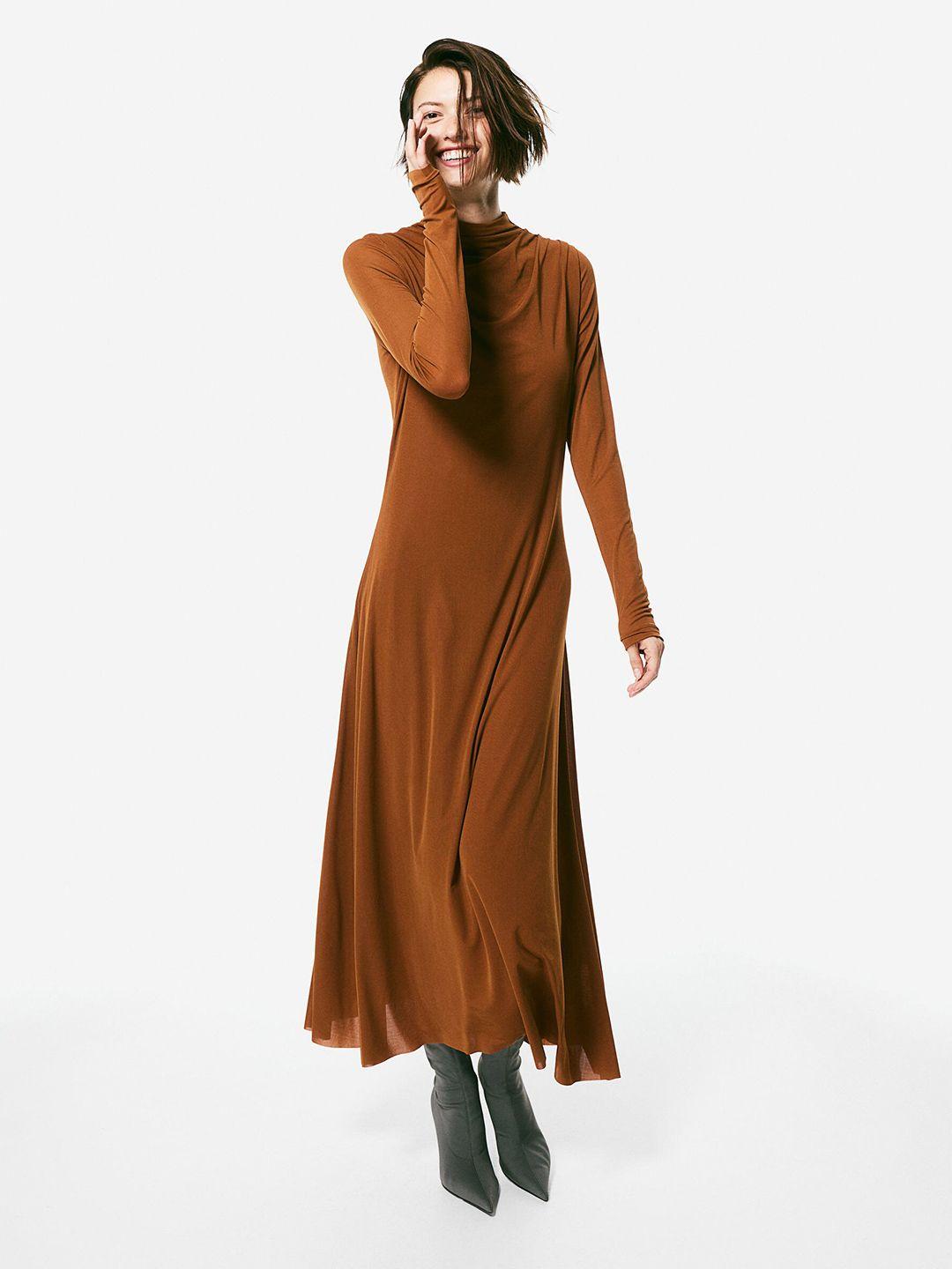 h&m jersey turtleneck dress