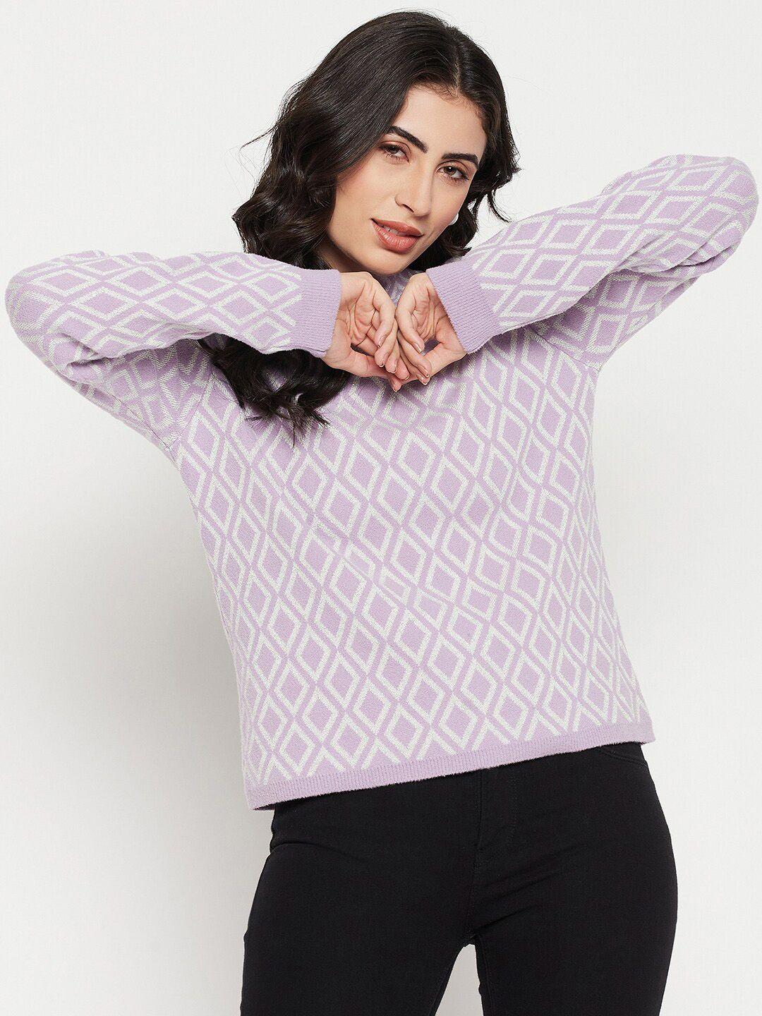 madame geometric self design acrylic pullover