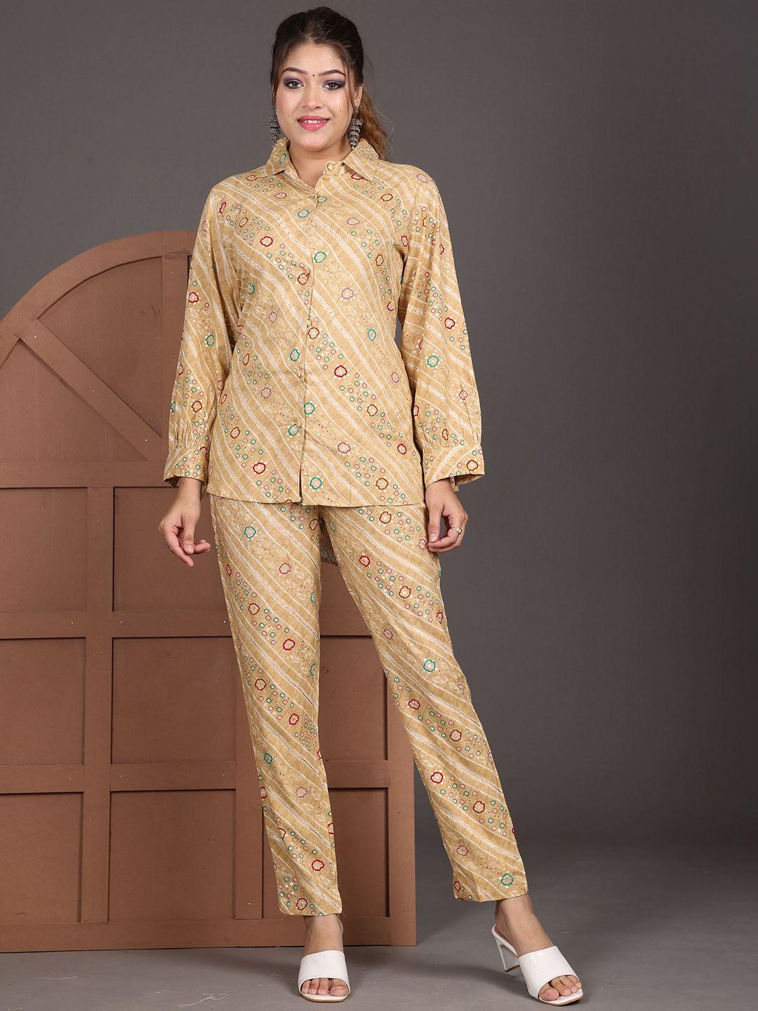 kalini printed shirt with trousers co-ords