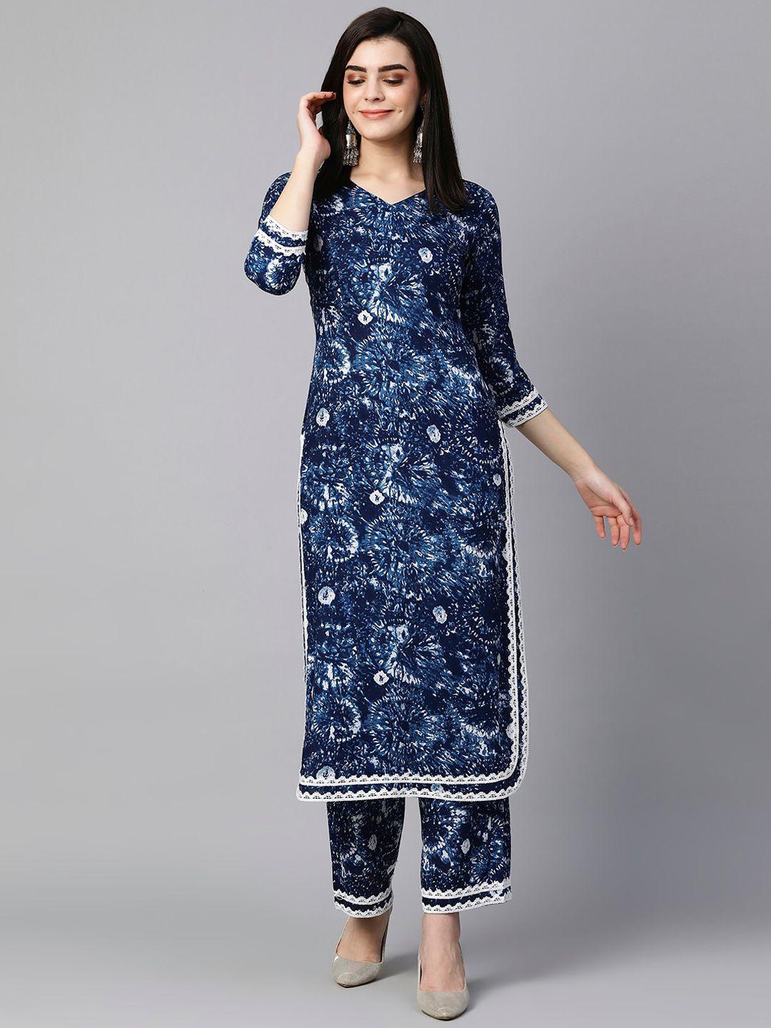 kalini dyed straight kurta with trousers