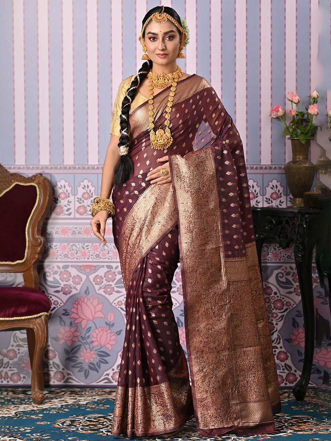 anouk ethnic motifs woven design zari saree