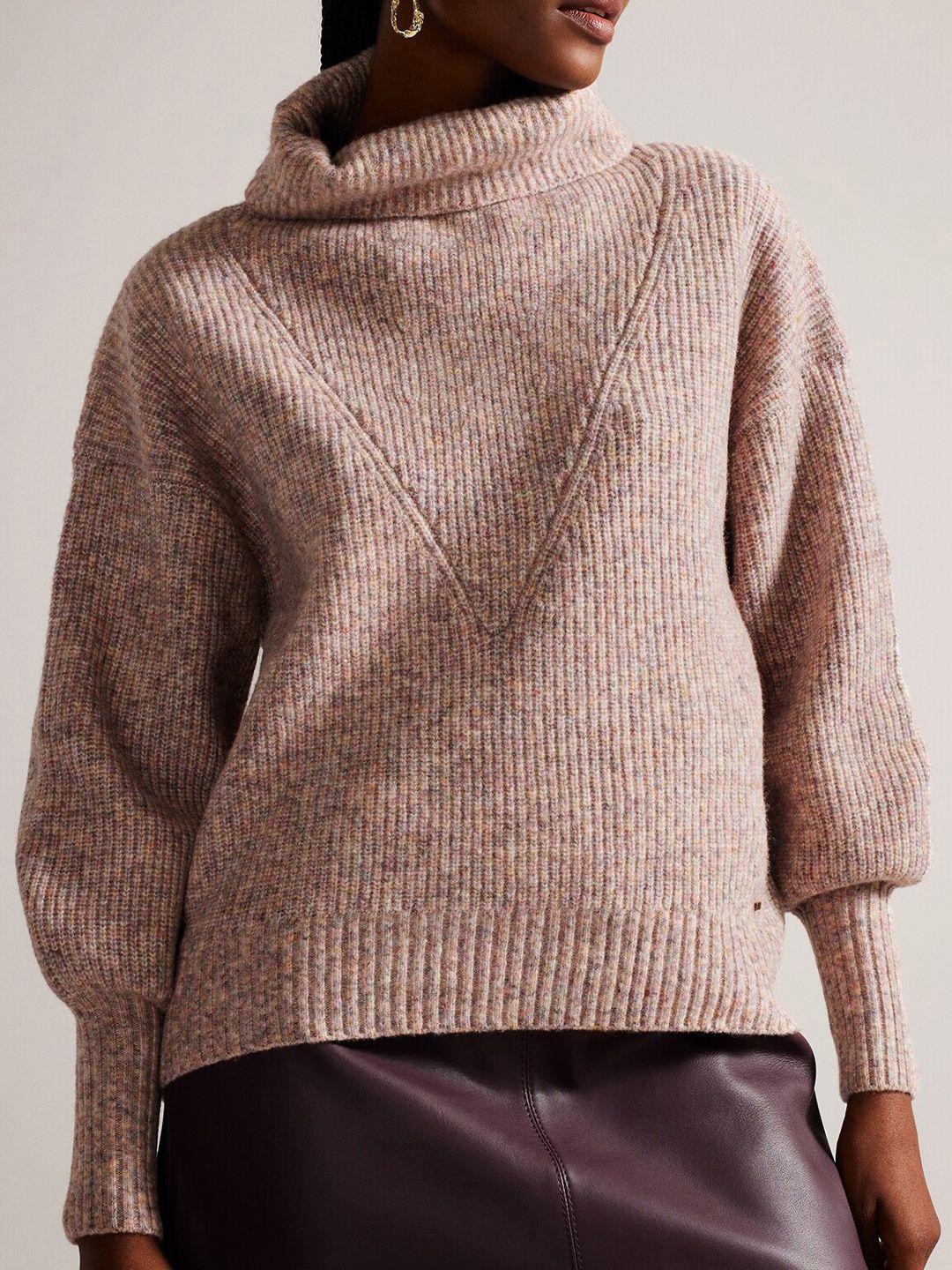 ted baker striped turtle neck long sleeves pullover sweaters