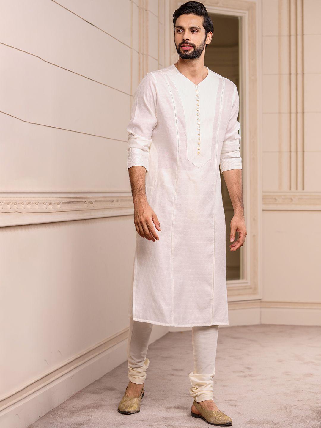 tasva floral regular jacquard kurta with churidar