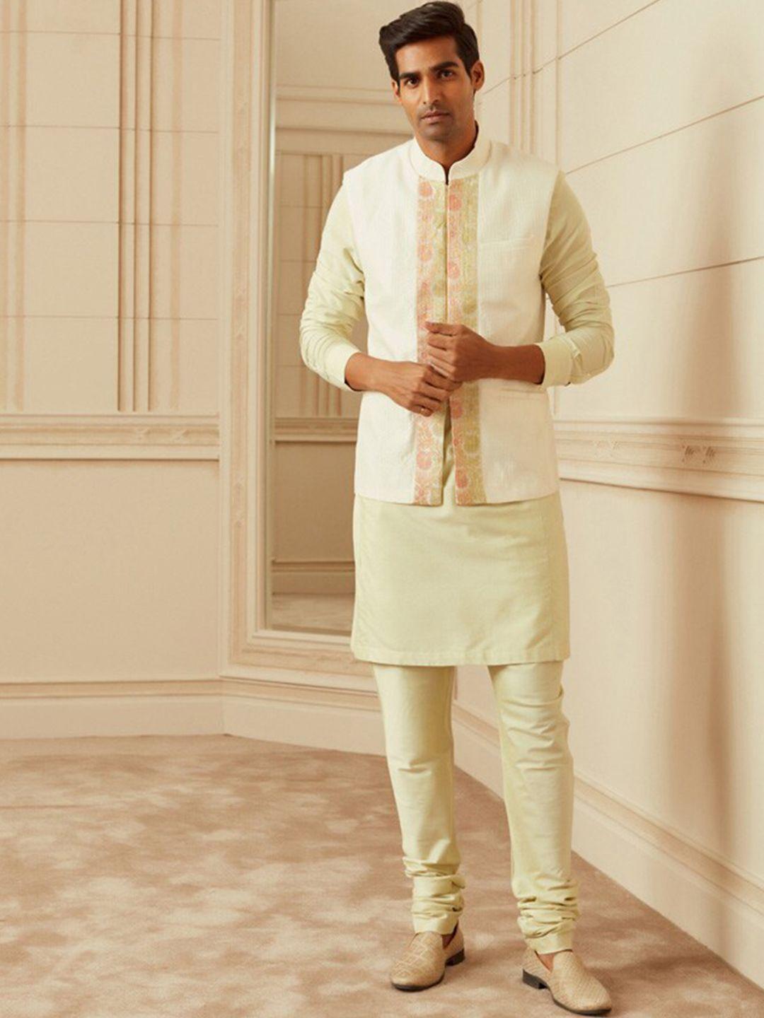 tasva regular kurta & churidar with nehru jacket