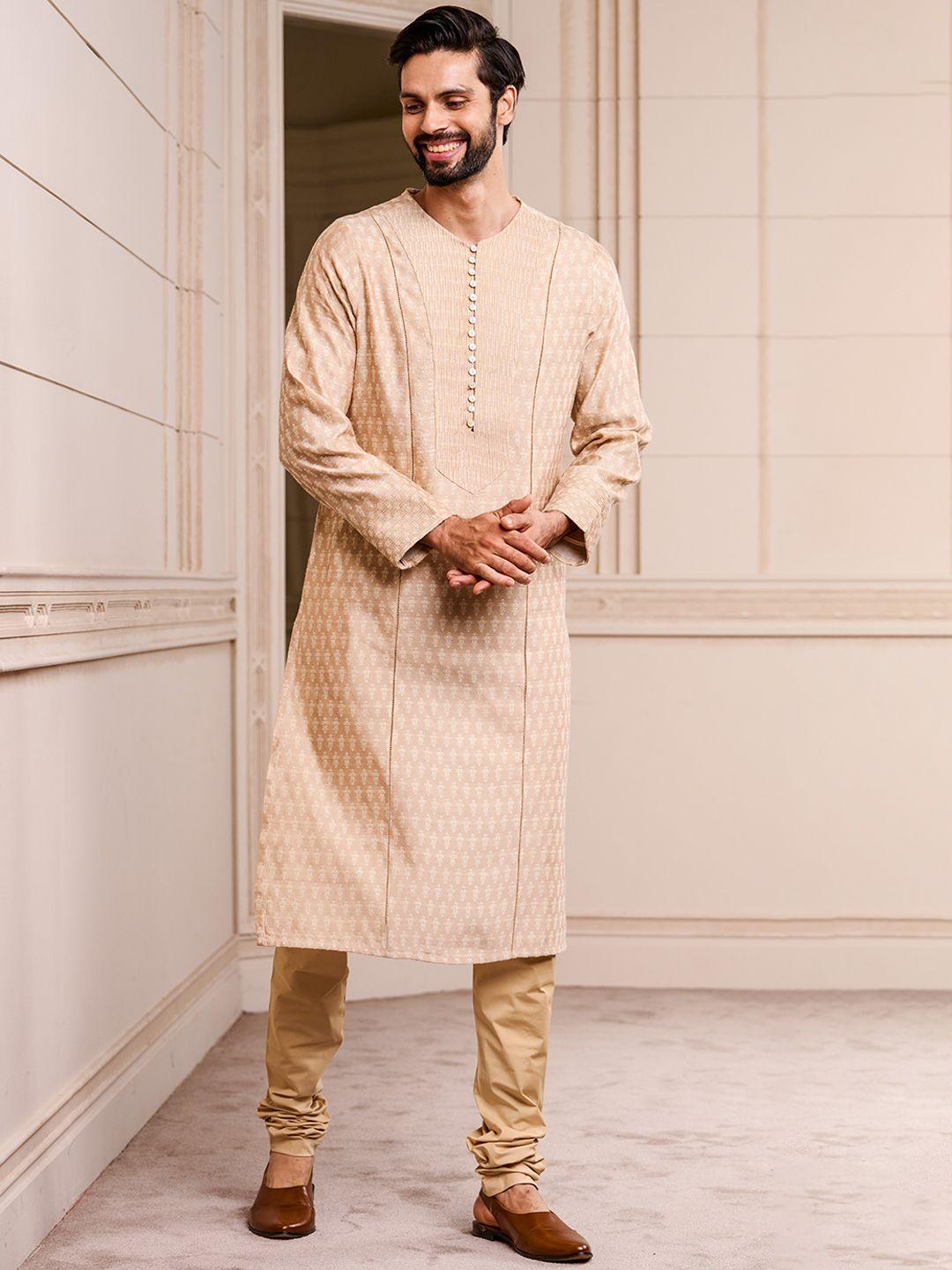 tasva printed regular kurta with churidar