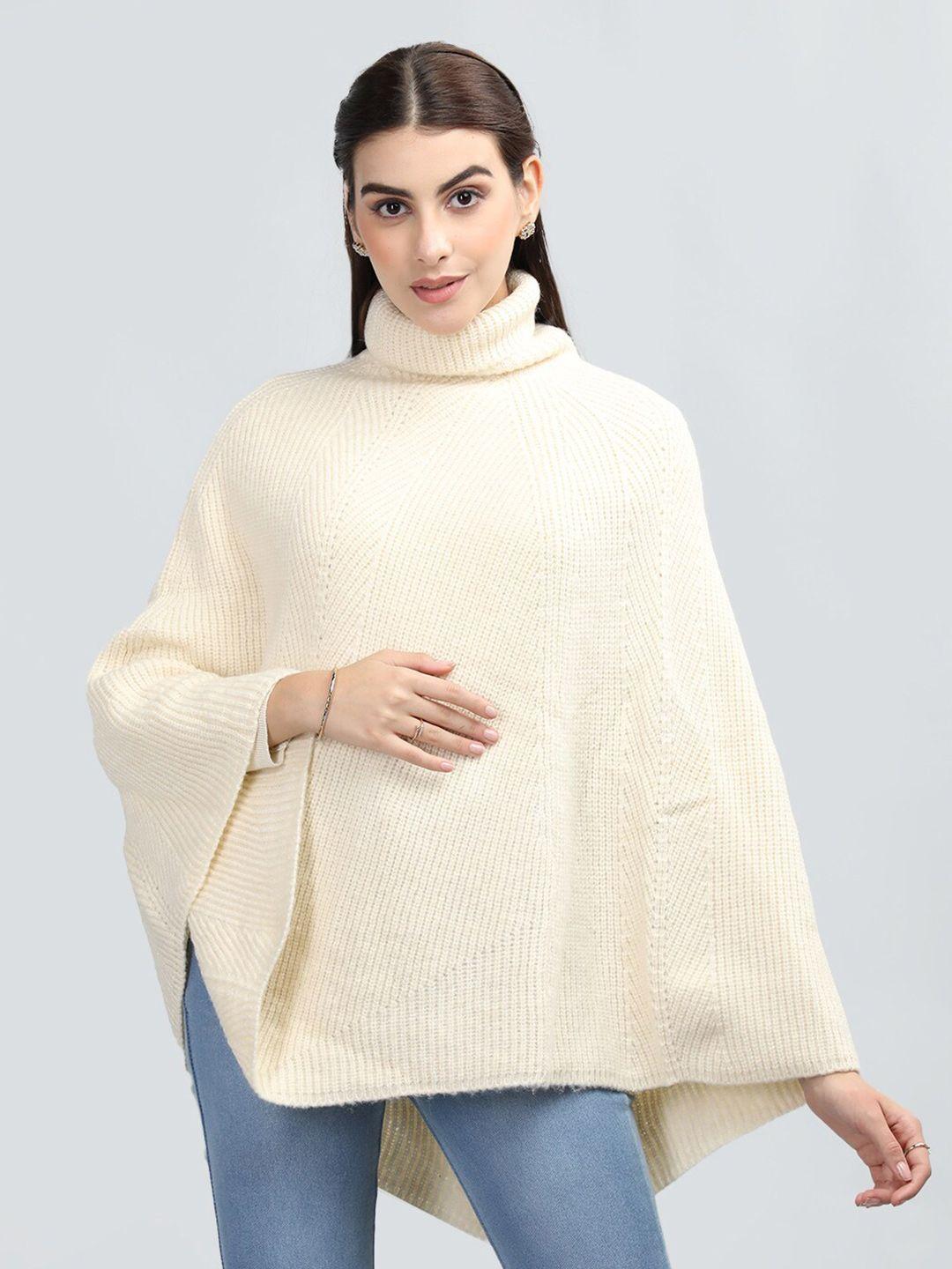 rage geometric self design turtle neck poncho