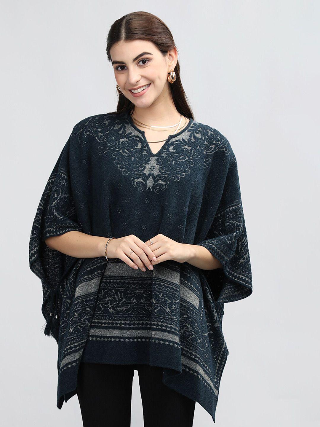 rage floral self design poncho