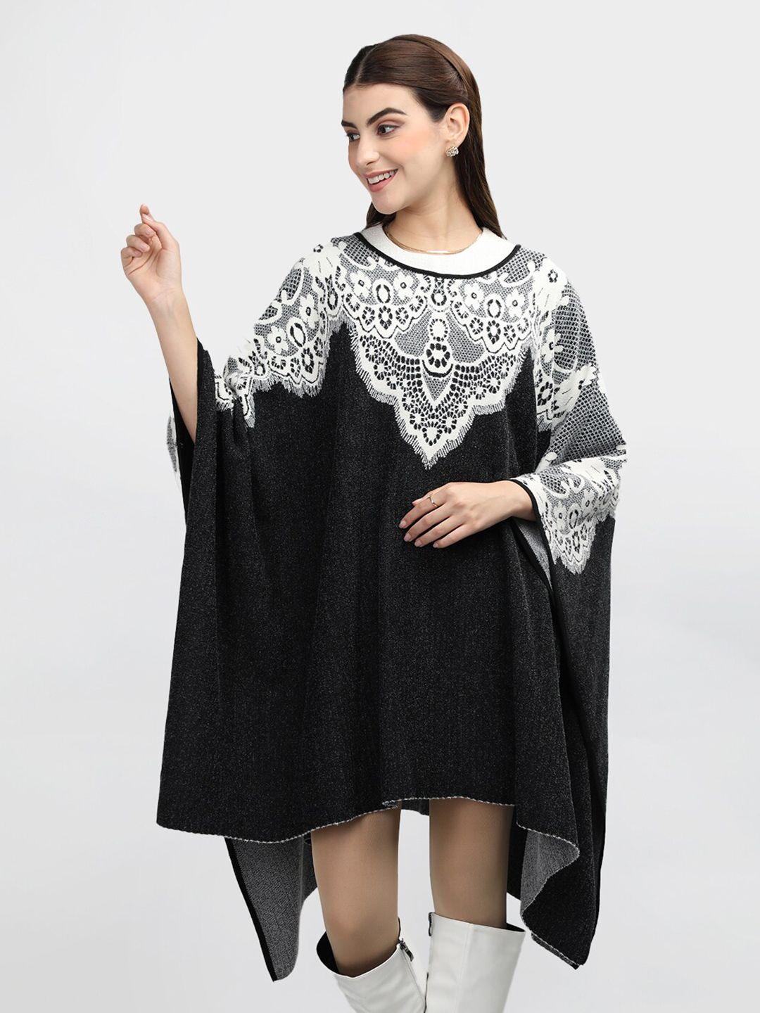 rage round neck acrylic poncho