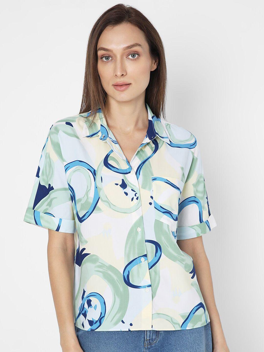 vero moda abstract printed casual shirt