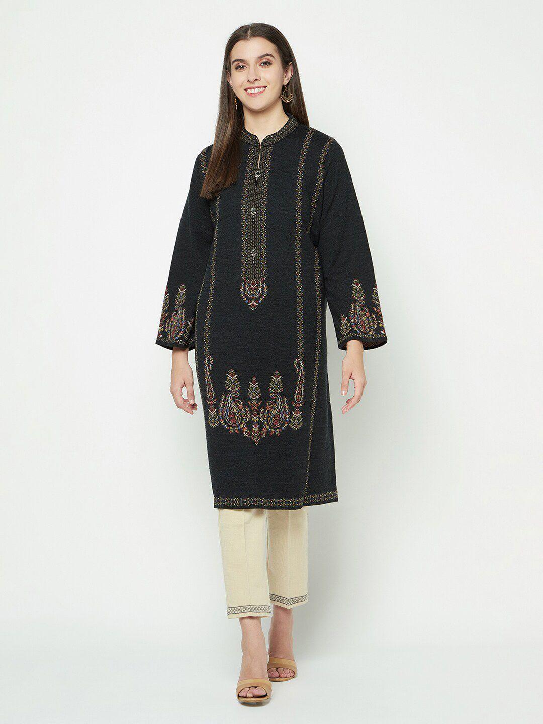 knitstudio ethnic motifs printed acrylic straight kurta