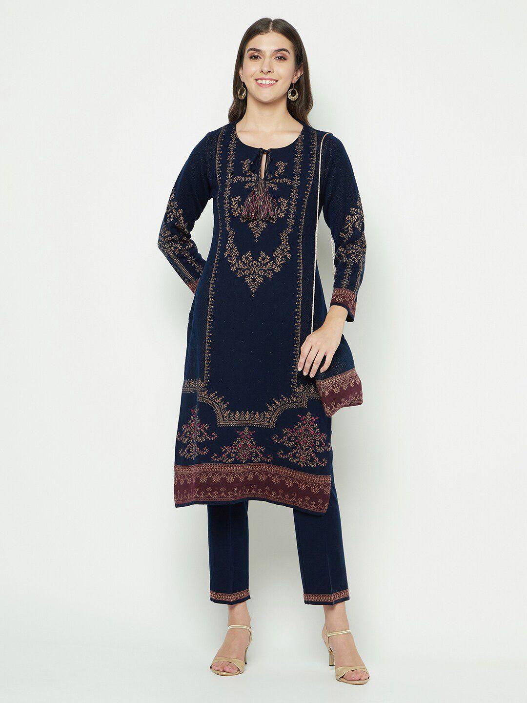 knitstudio ethnic motifs woven design knitted kurta