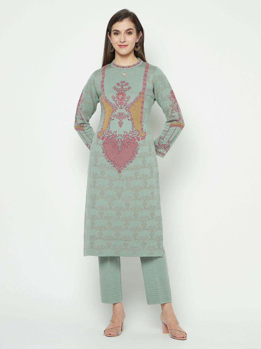 knitstudio ethnic motifs woven design knitted kurta