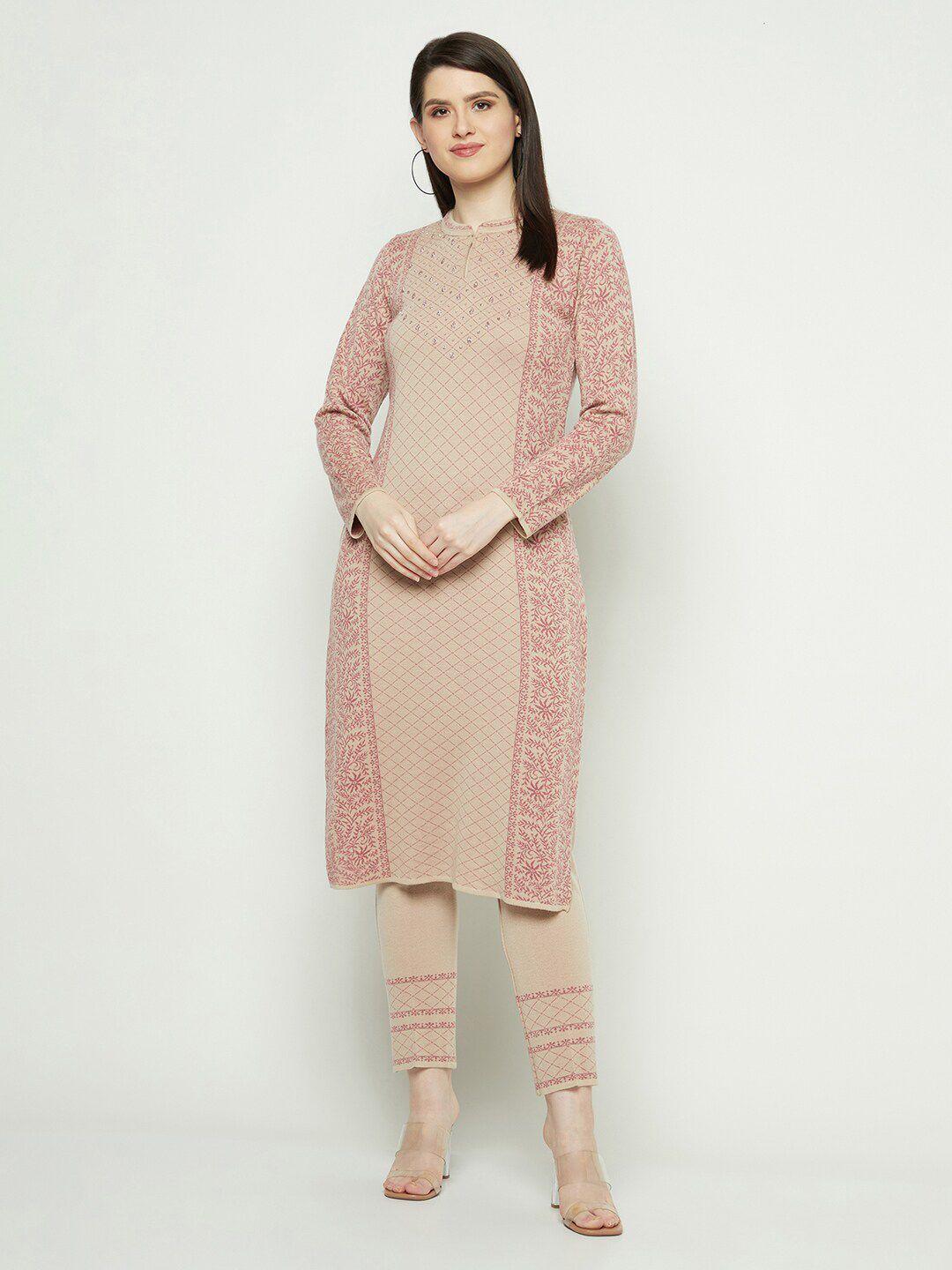 knitstudio floral woven design knitted kurta