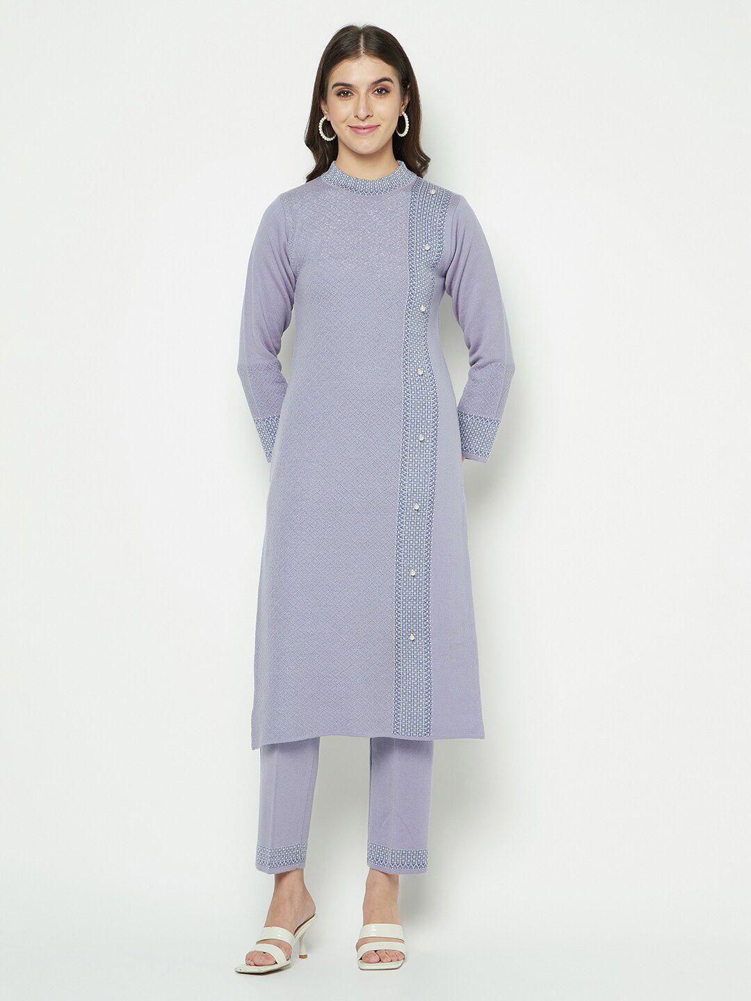 knitstudio geometric woven design knitted kurta