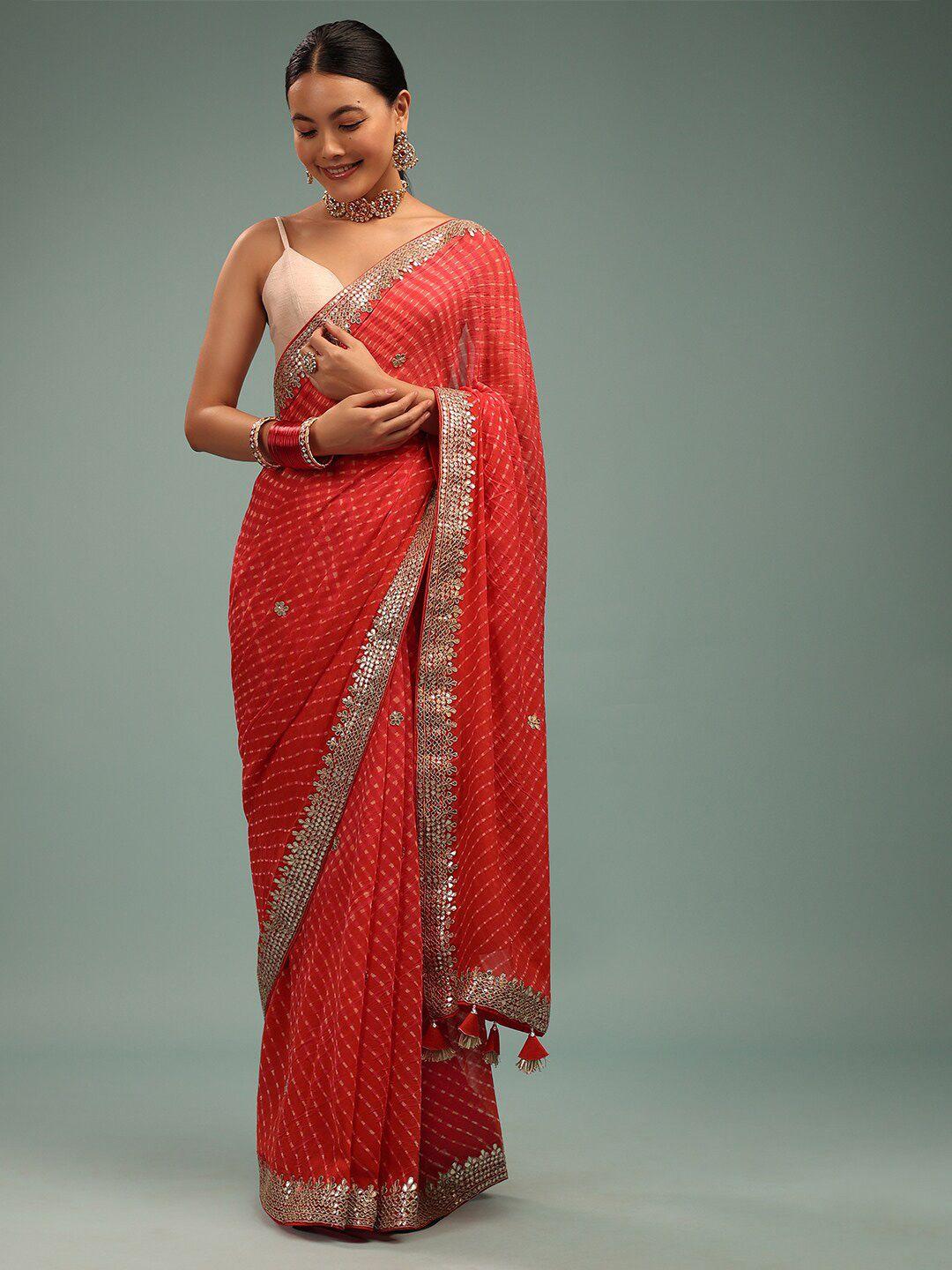 kalki fashion striped embroidered organza saree