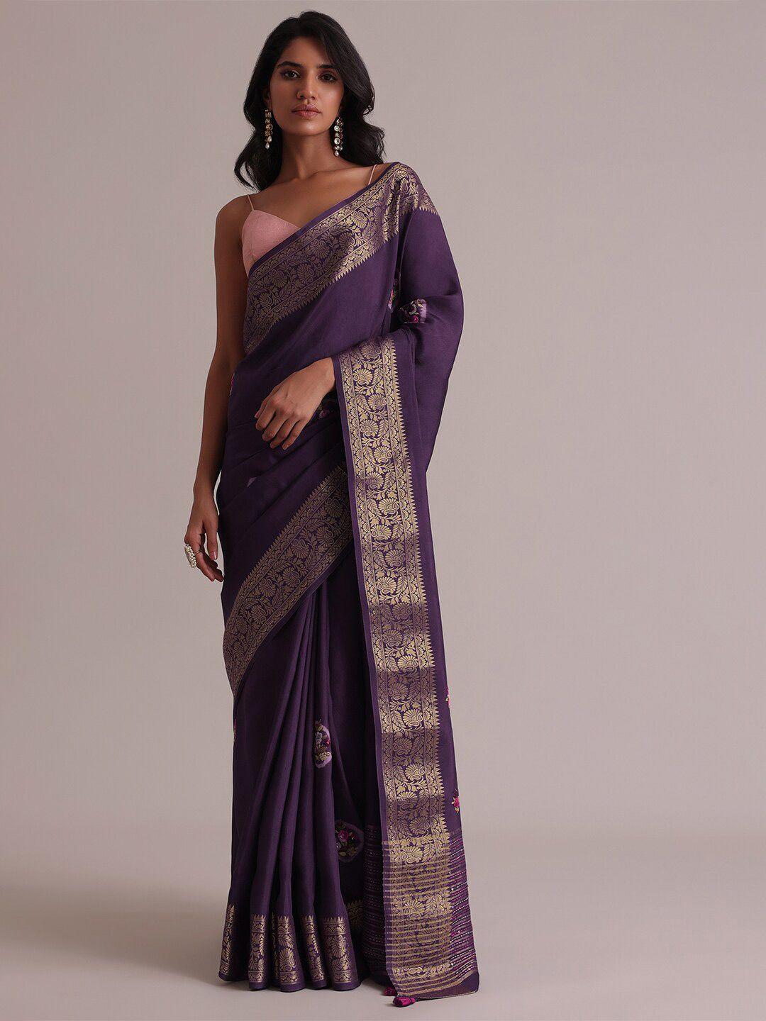 kalki fashion floral embroidered zari saree