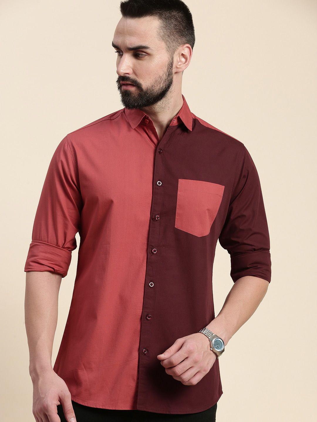 dillinger colourblocked pure cotton casual shirt