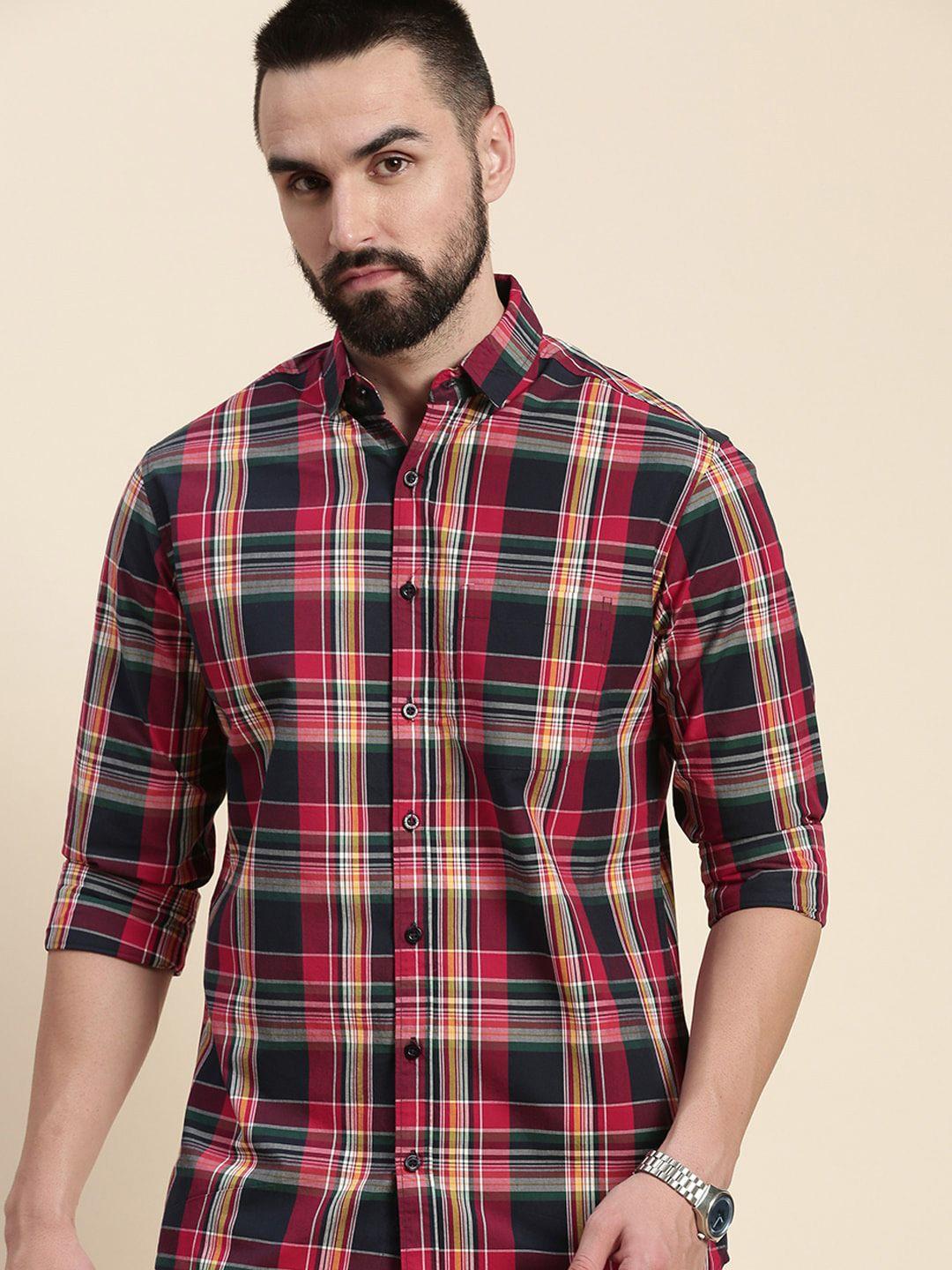 dillinger tartan checks pure cotton casual shirt