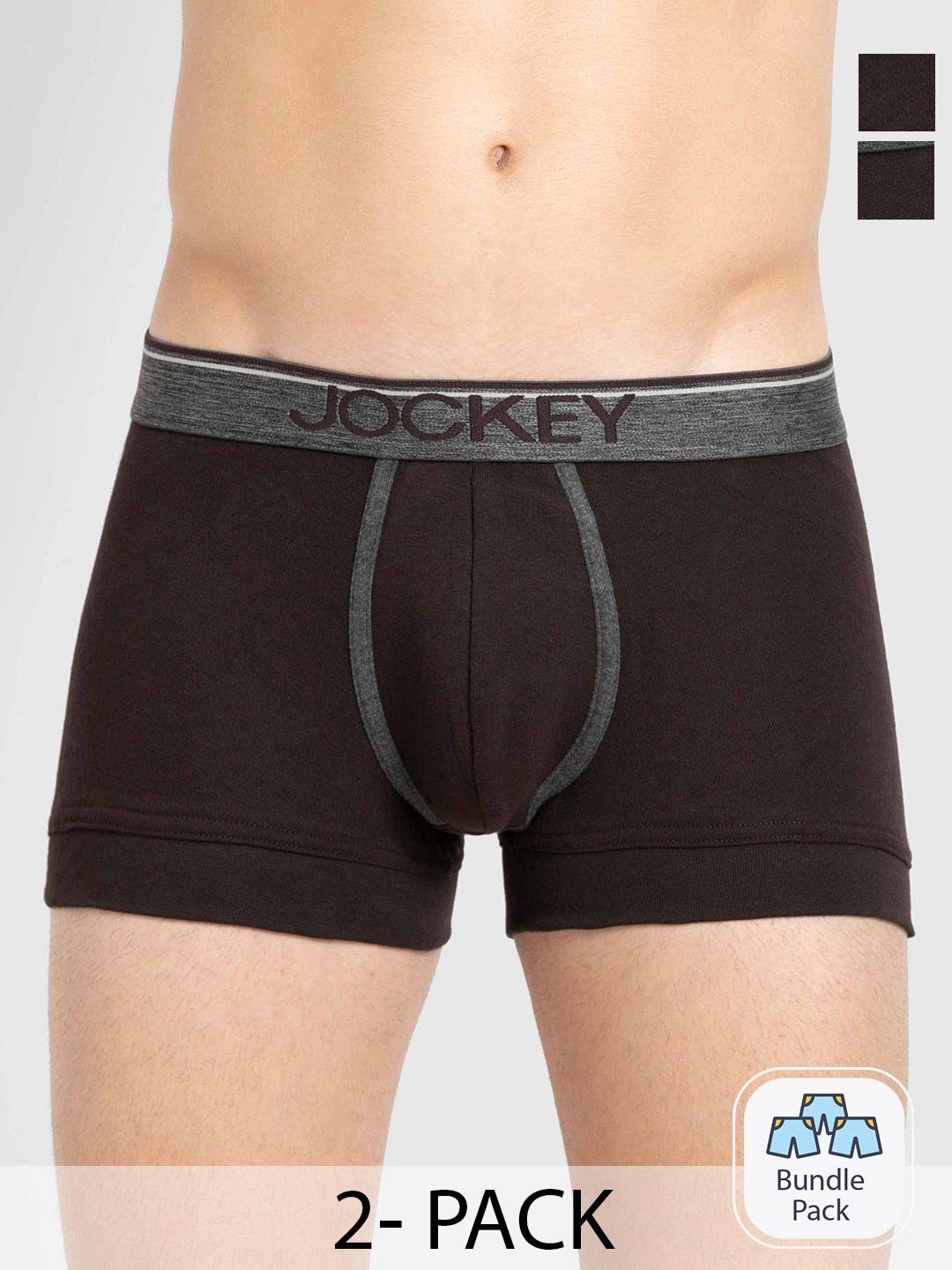 jockey men pack of 2 mid rise cotton trunk-11863666