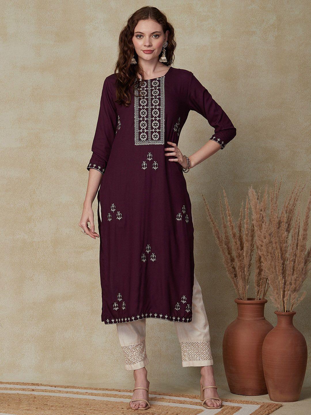 fashor sequin embroidered kurta