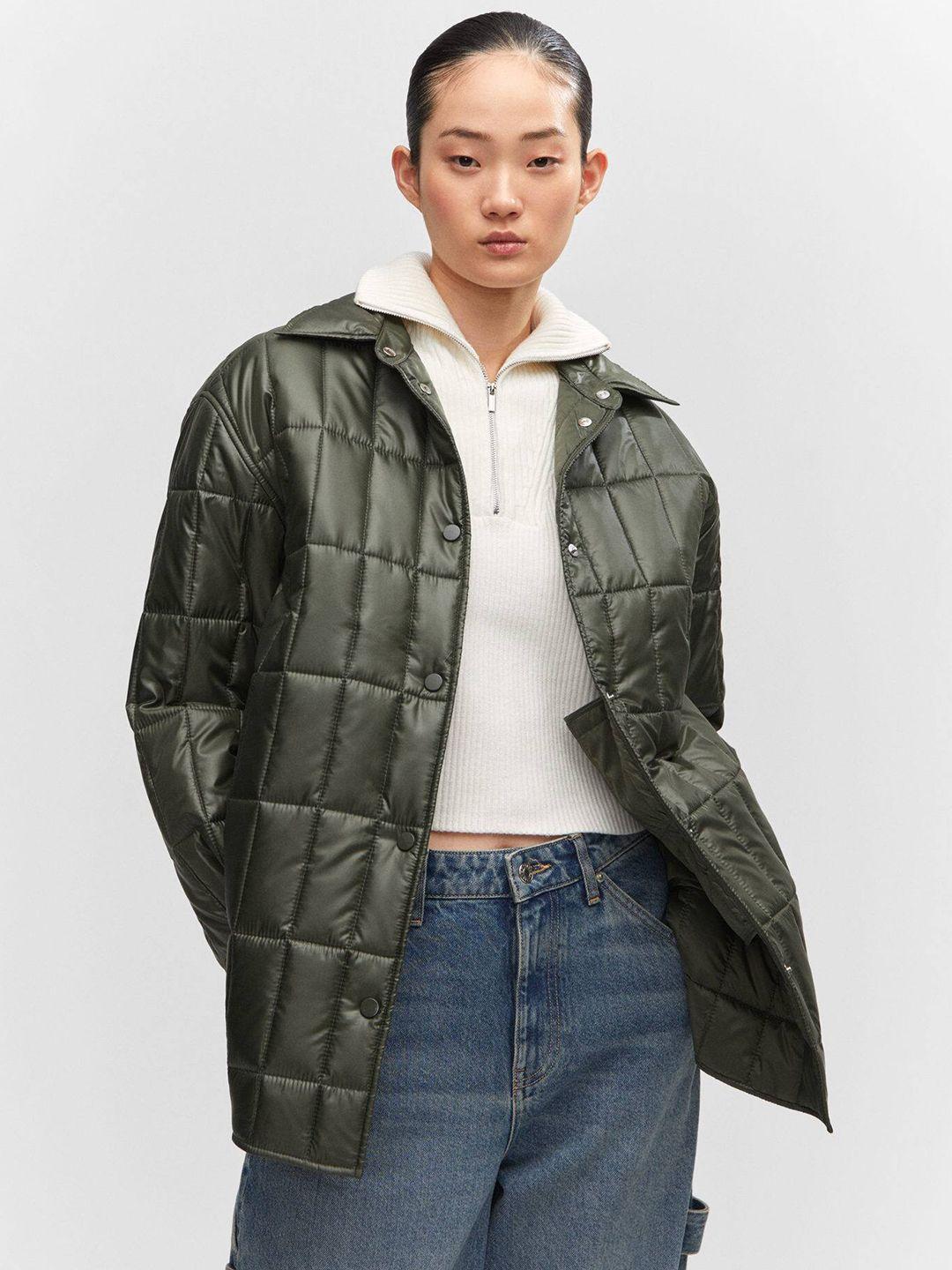 mango waterproof longline quilted jacket