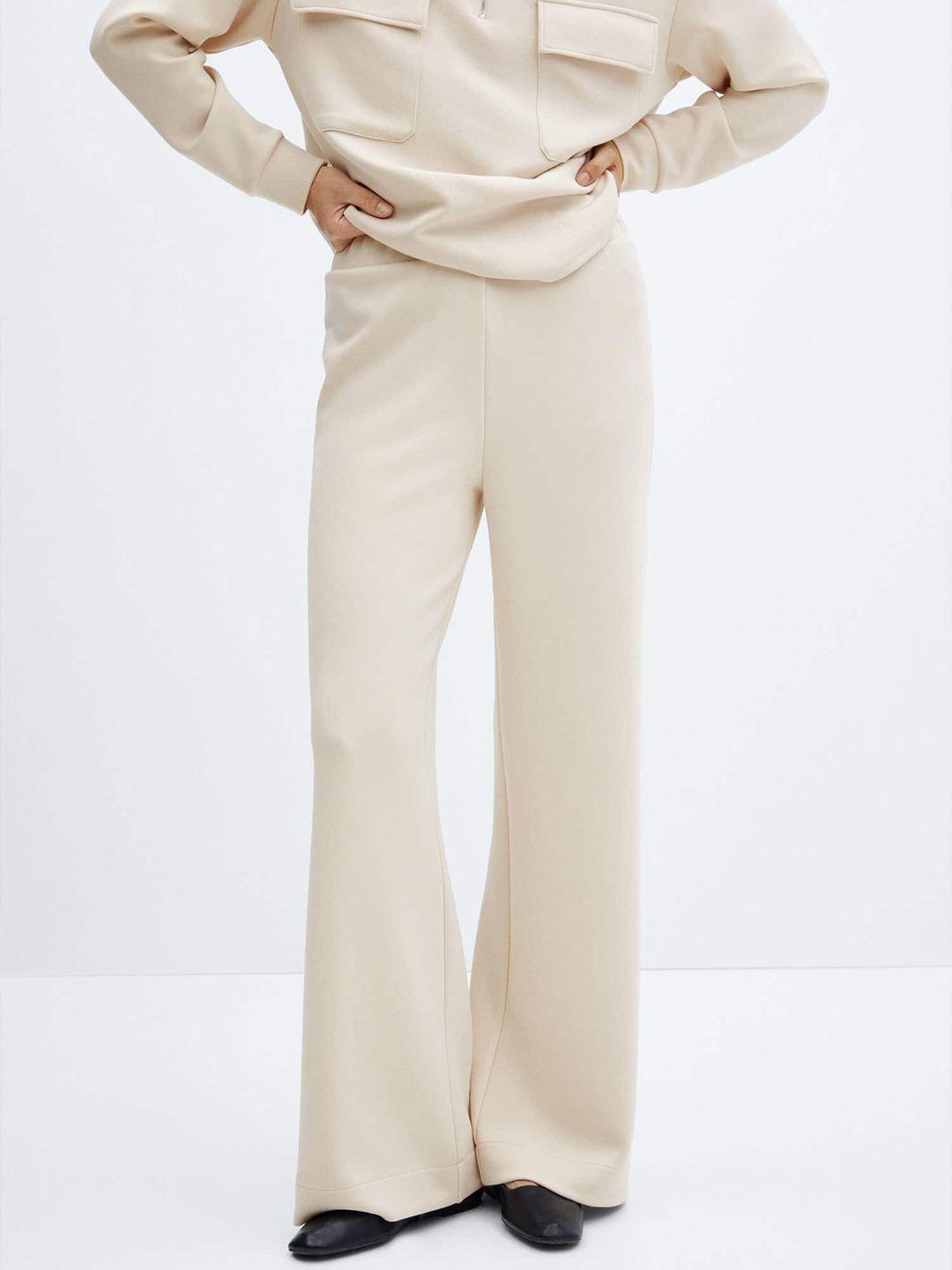 mango women flared high-rise trousers