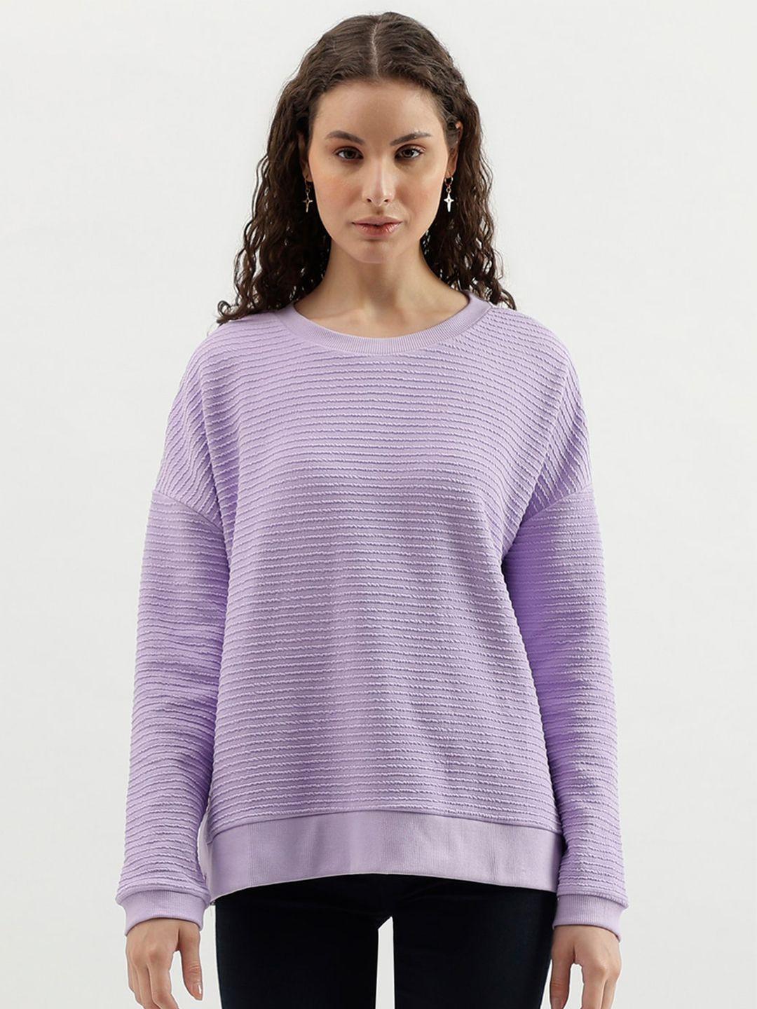 united colors of benetton textured drop-shoulder pullover sweatshirt