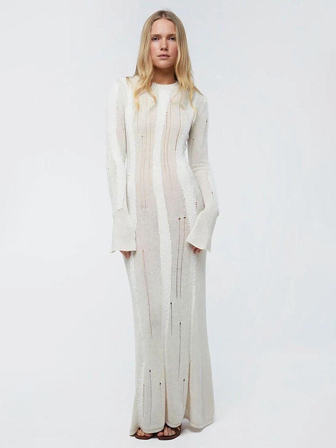 lulu & sky striped round neck long sleeve maxi dress