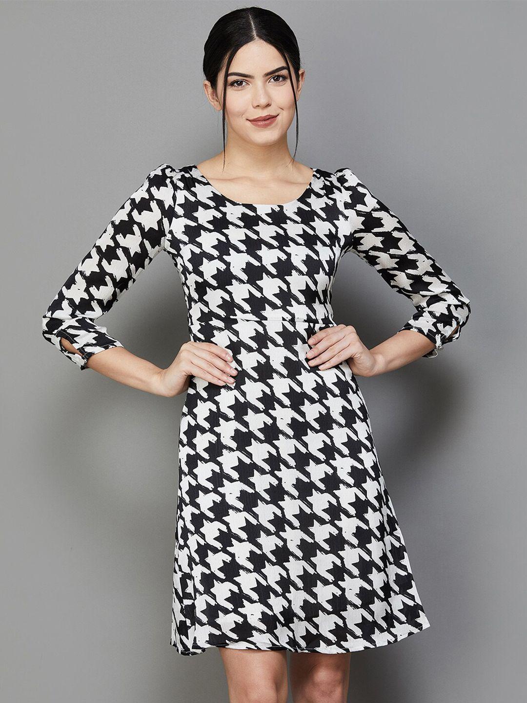 code by lifestyle abstract printed a-line dress