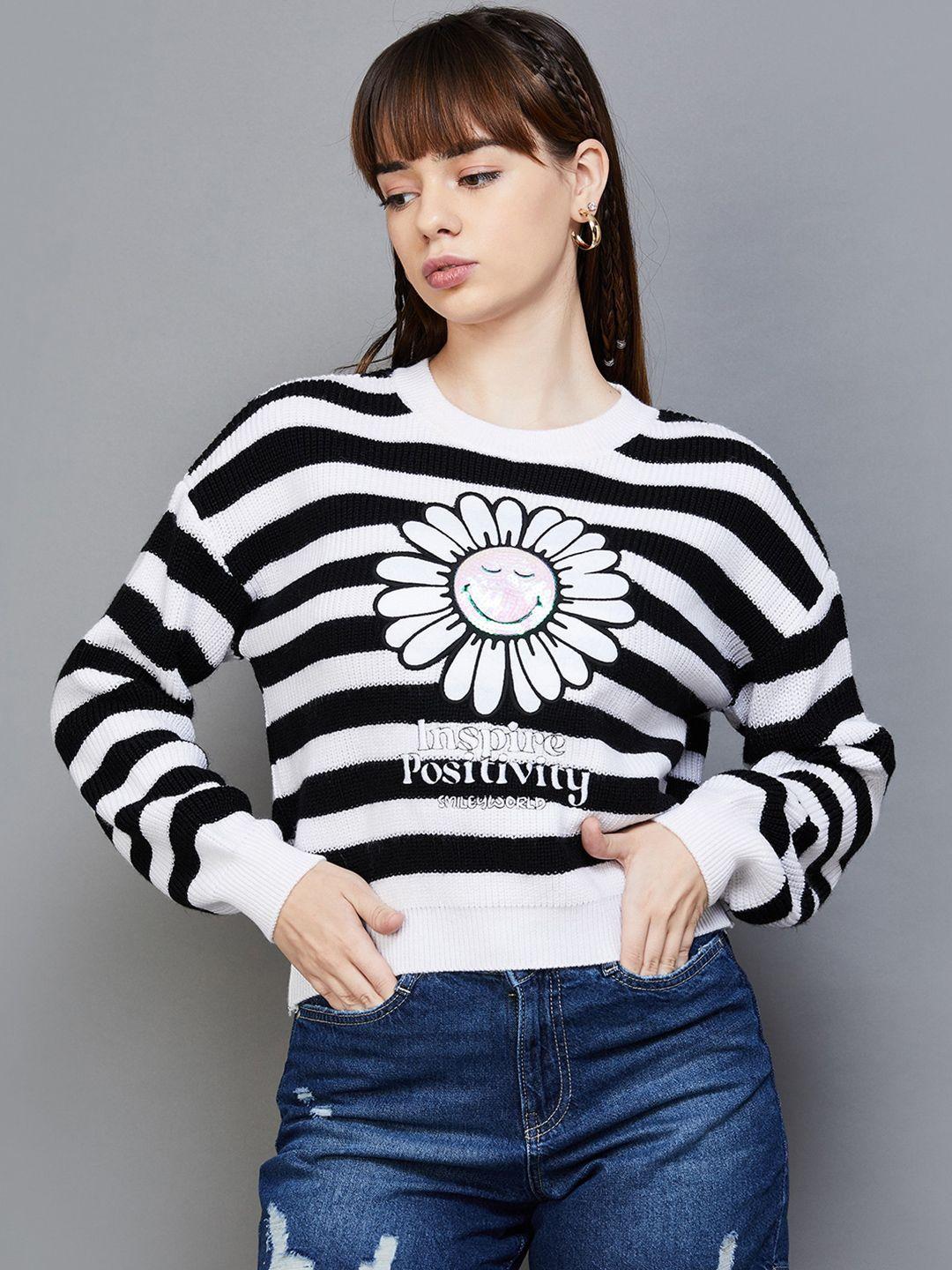 smileyworld striped acrylic sweatshirt