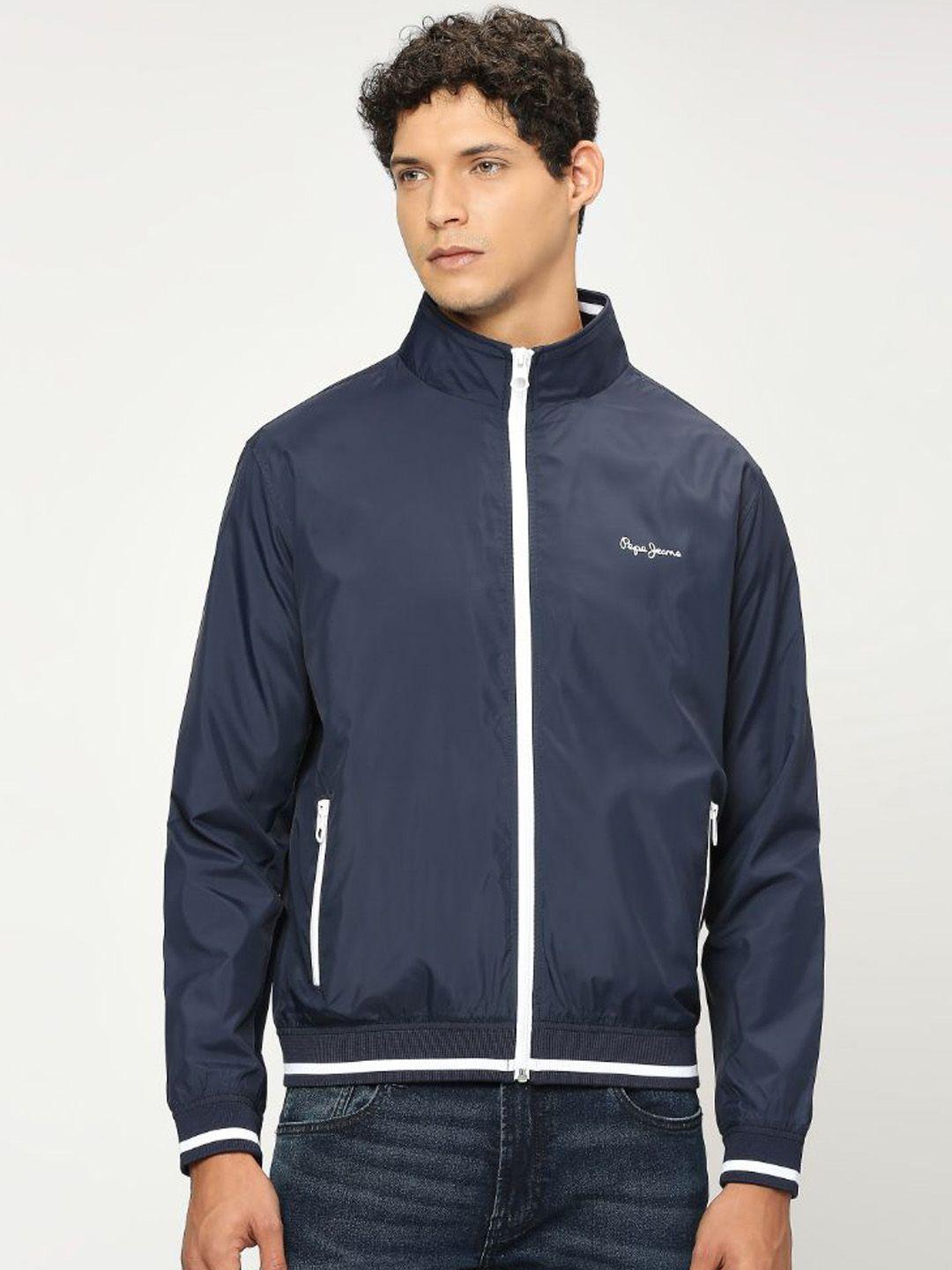 pepe jeans mock collar long sleeves sporty jacket