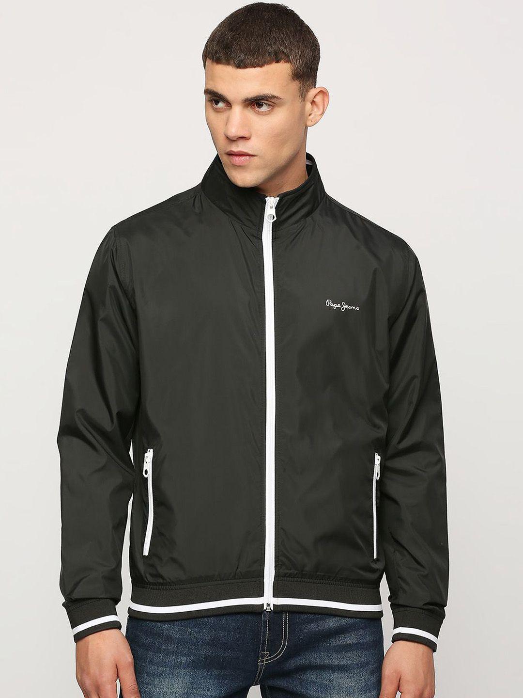 pepe jeans mock collar lightweight bomber jacket