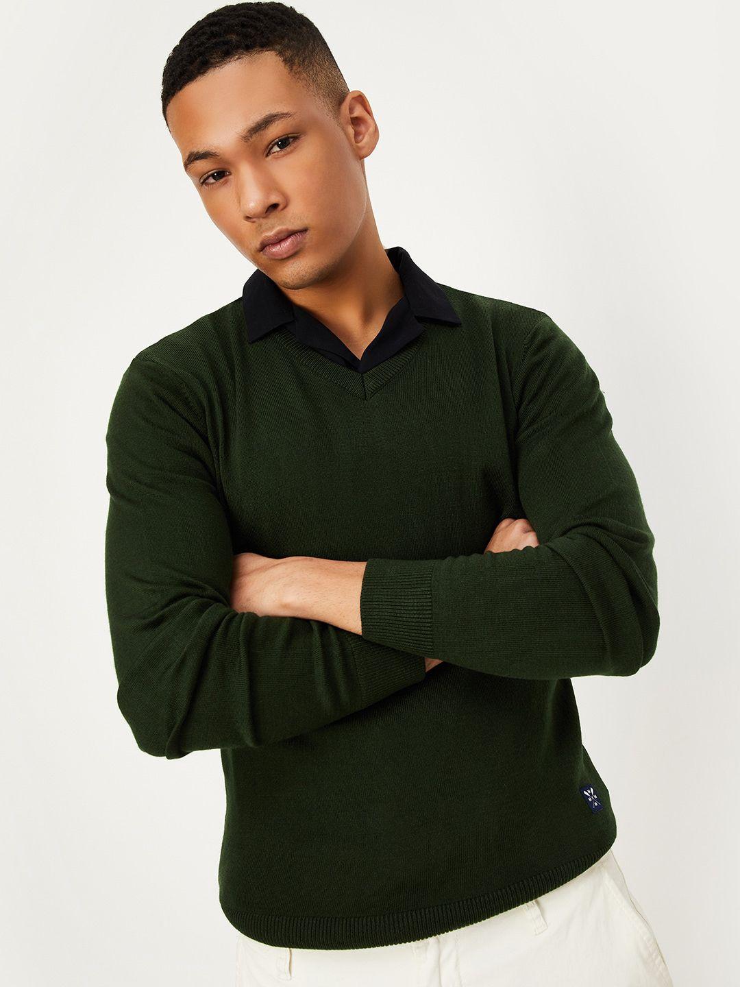 max v-neck pure acrylic pullover