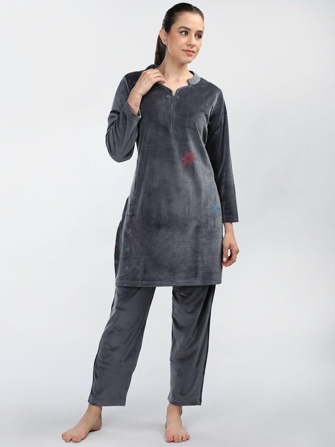 duchess printed kurti & pyjamas night suit