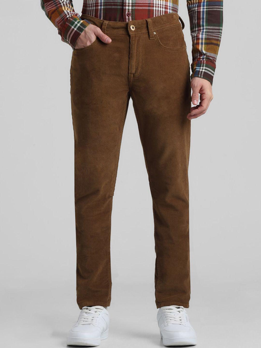 jack & jones men mid-rise slim fit trousers