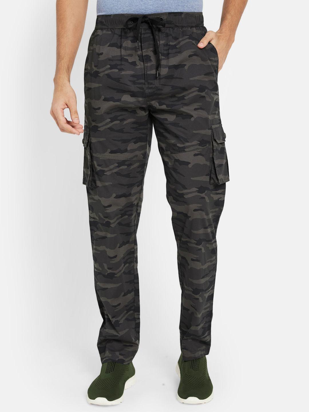 octave men camouflage printed cotton track pants