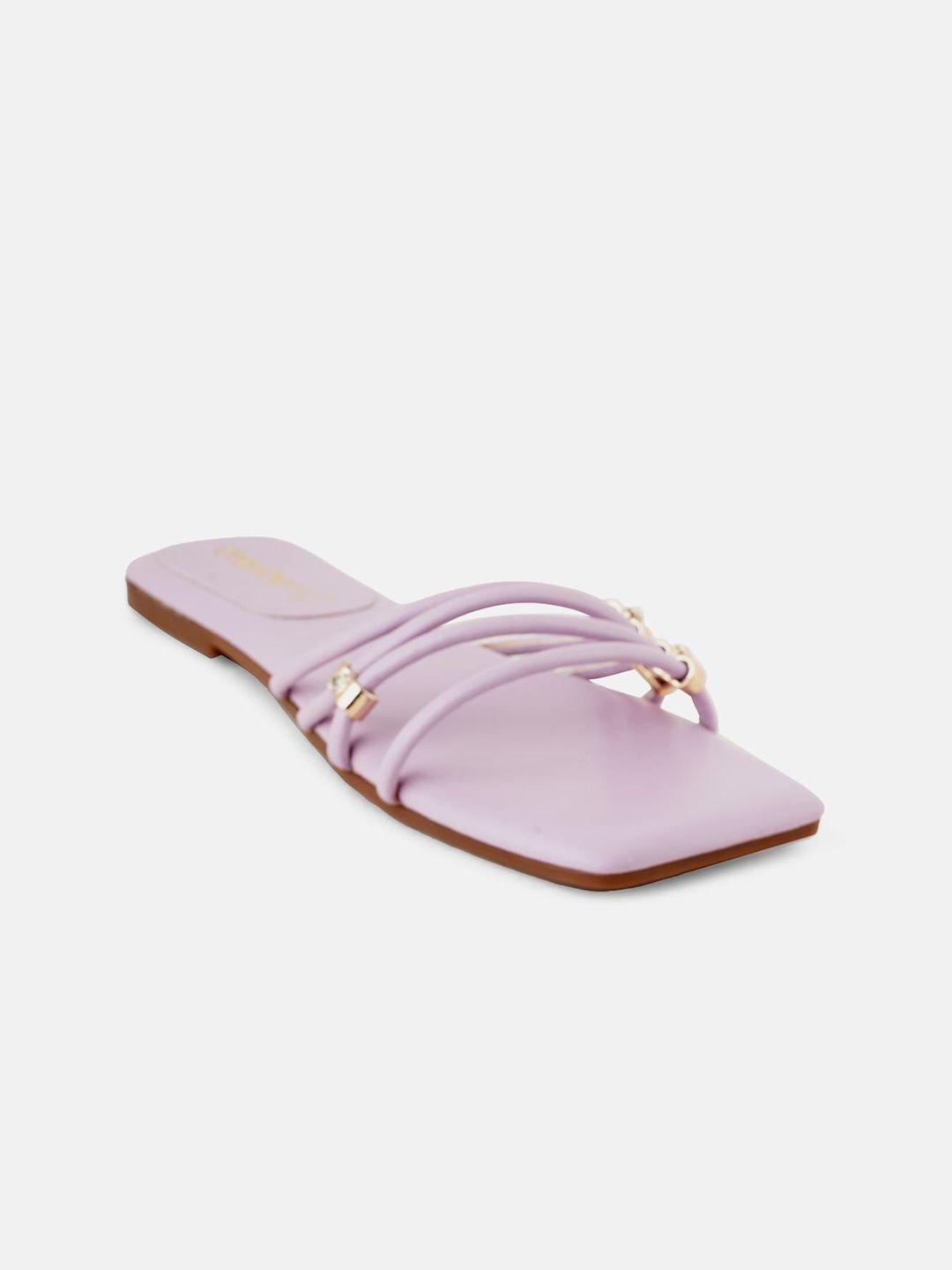 dressberry lavender embellished strappy open toe flats