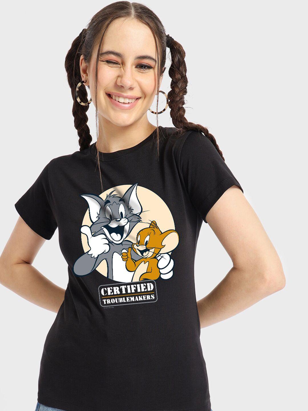 bewakoof humour and comic printed tom & jerry cotton t-shirt